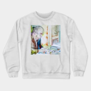 PABLO NERUDA - watercolor portrait.4 Crewneck Sweatshirt